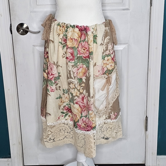 Handmade Upcycled skirt with ties on sides S-XL - Picture 8 of 9